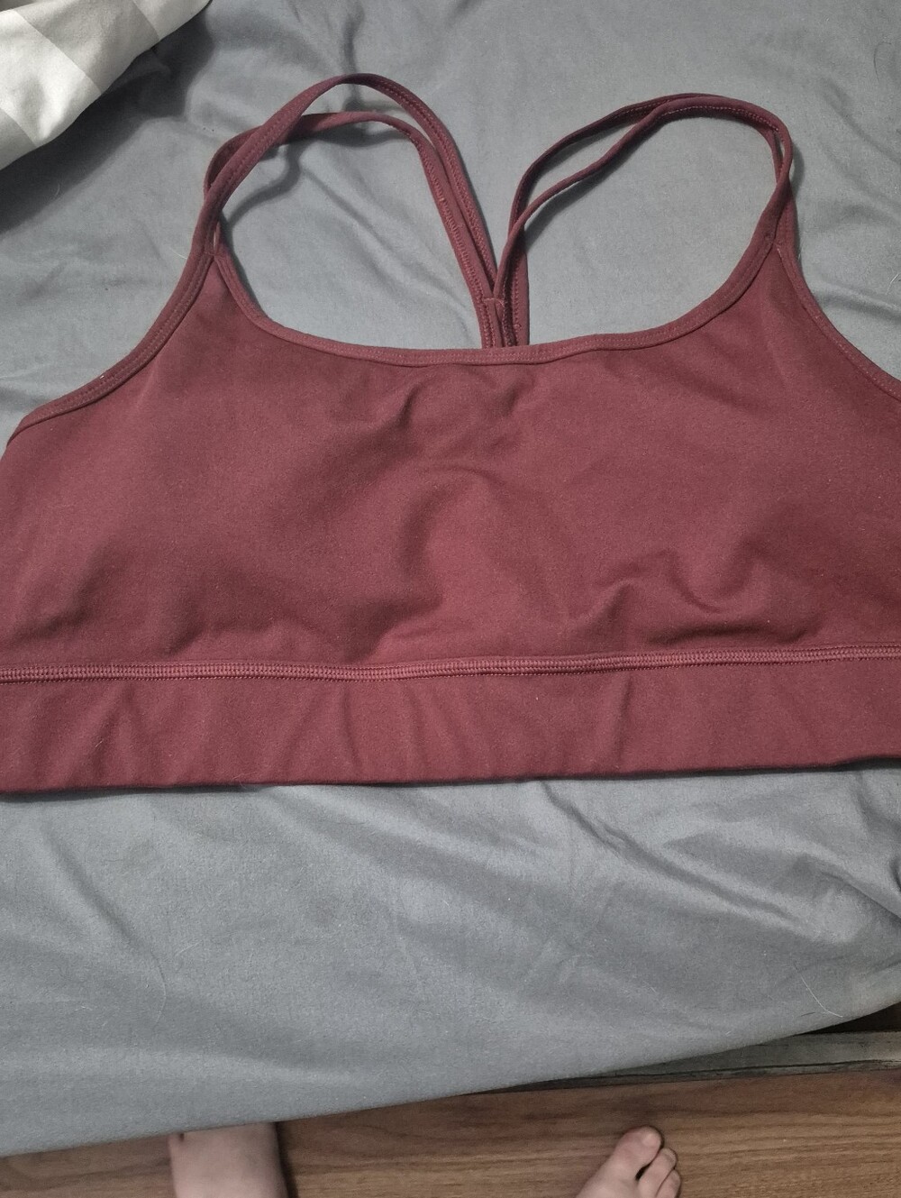 Athletic Works Burgundy Double-Strap Sports Bra